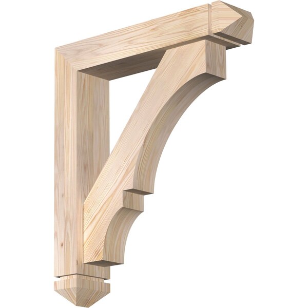 Ekena Millwork Balboa Arts and Crafts Smooth Bracket w/ Offset Brace, Douglas Fir, 5 1/2"W x 26"D x 30"H BKT0604X26X30BOA03SDF - main